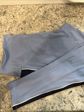 Lou & Grey Pale Blue Leggings with Navy and White Trim